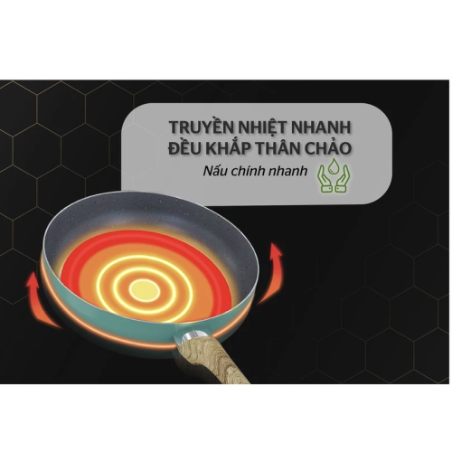 Chảo nhôm chống dính vân đá Sunhouse Clover CL26