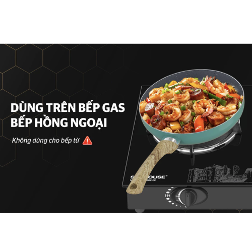 Chảo nhôm chống dính vân đá Sunhouse Clover CL30