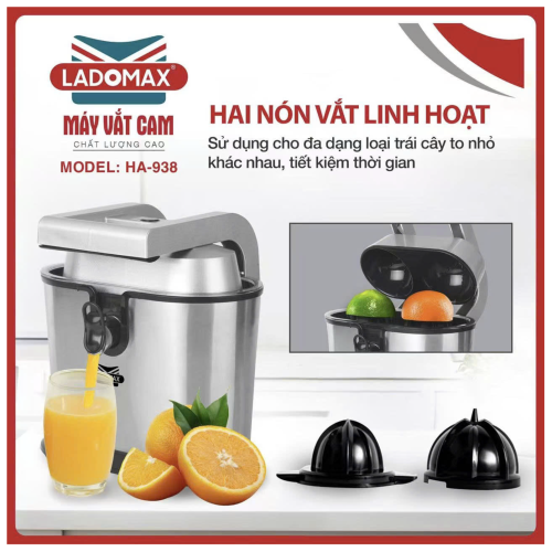 Máy vắt cam hai đầu Ladomax HA-938