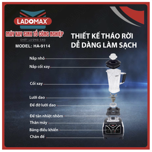 Máy xay sinh tố công nghiệp Ladomax HA-9114
