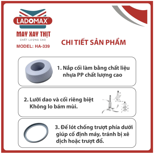 Máy xay thịt đa năng Ladomax HA-339