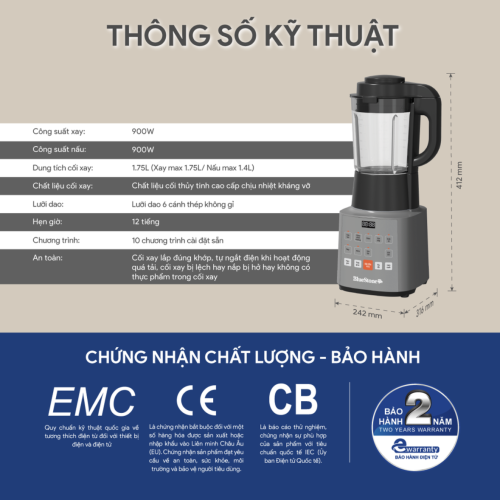 Máy xay nấu đa năng BlueStone BLB-6039