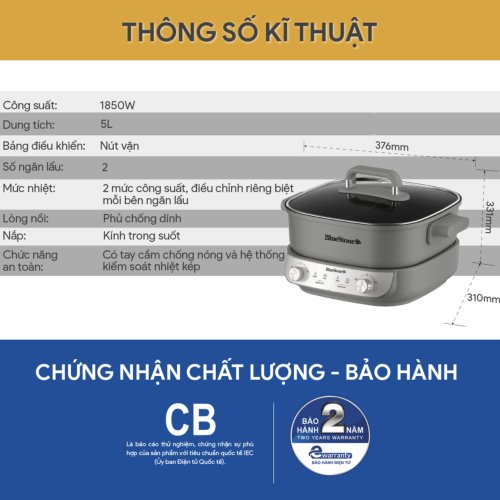 Nồi lẩu điện đa năng BlueStone MPB-7257