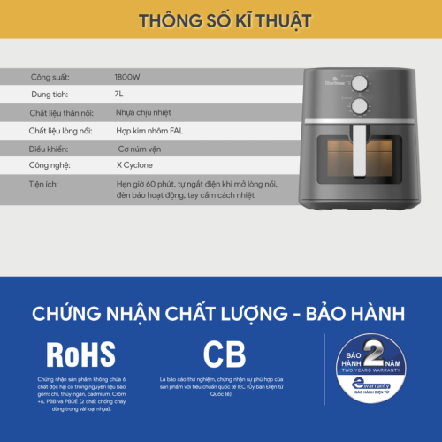 Nồi chiên không dầu BlueStone AFB-5856