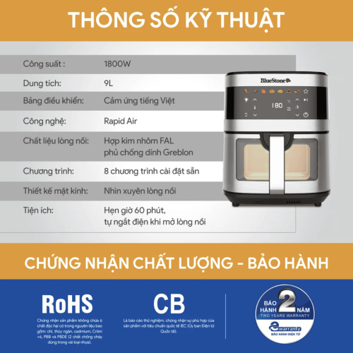 Nồi chiên không dầu BlueStone AFB-5886
