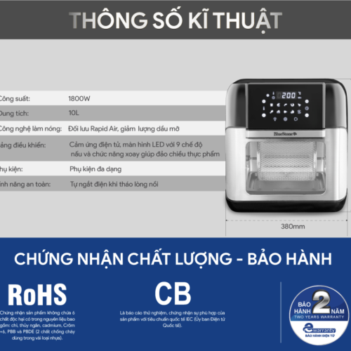 Nồi chiên không dầu BlueStone AFB-5888