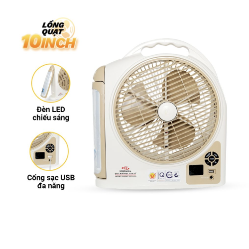 Quạt sạc Honjianda HJD-FL223 LED 1B