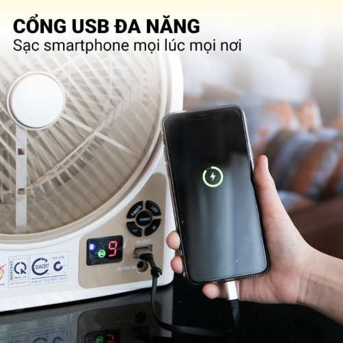 Quạt sạc Honjianda HJD-FL223 LED 1B