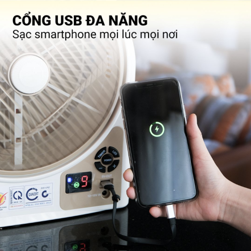 Quạt sạc Honjianda HJD-FL323 LED 1B