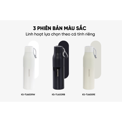 Bình giữ nhiệt Refined 600ml Sunhouse KS-TU600RE