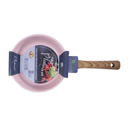 Chảo Cạn Vân Đá Đáy Từ Ecoramic Rose 20cm ERF-20IH