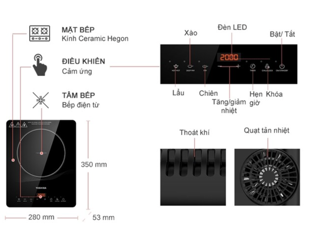 Bếp từ đơn Toshiba IC-20R1SV