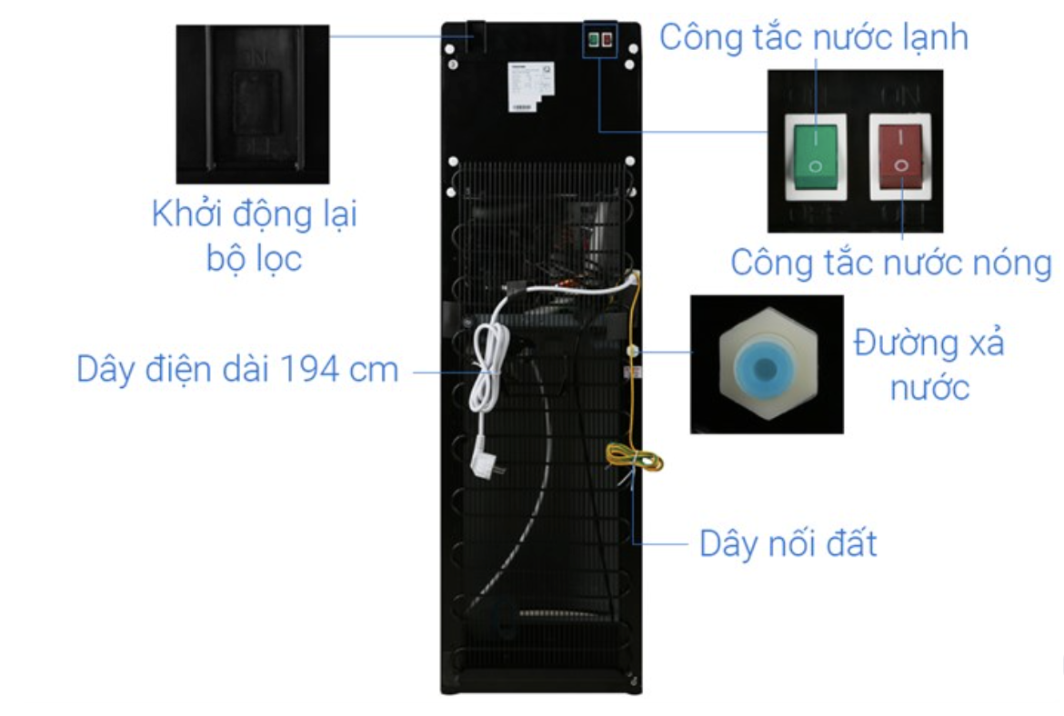 Cây Nước Nóng Lạnh Hút Bình Toshiba RWF-W1830BV(K)