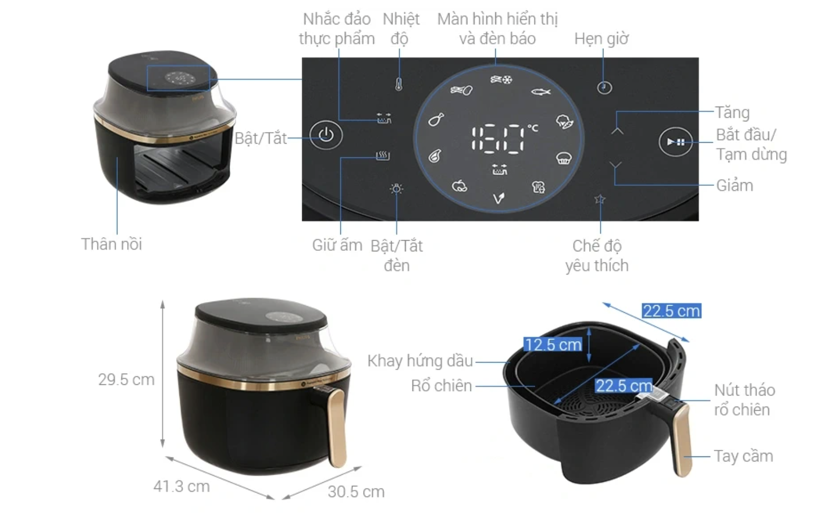 Nồi Chiên Không Dầu Philips NA332/00