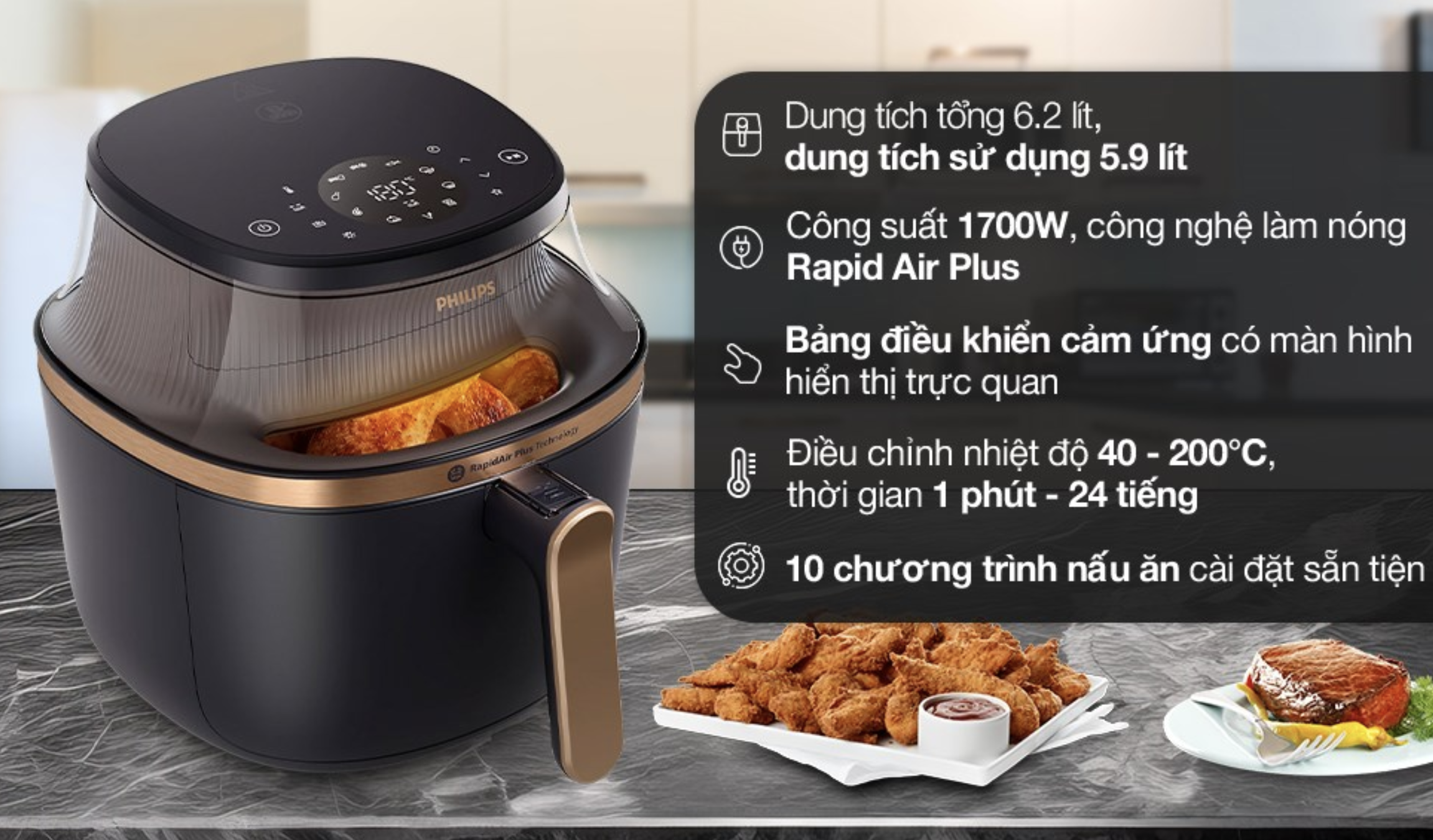 Nồi Chiên Không Dầu Philips NA332/00