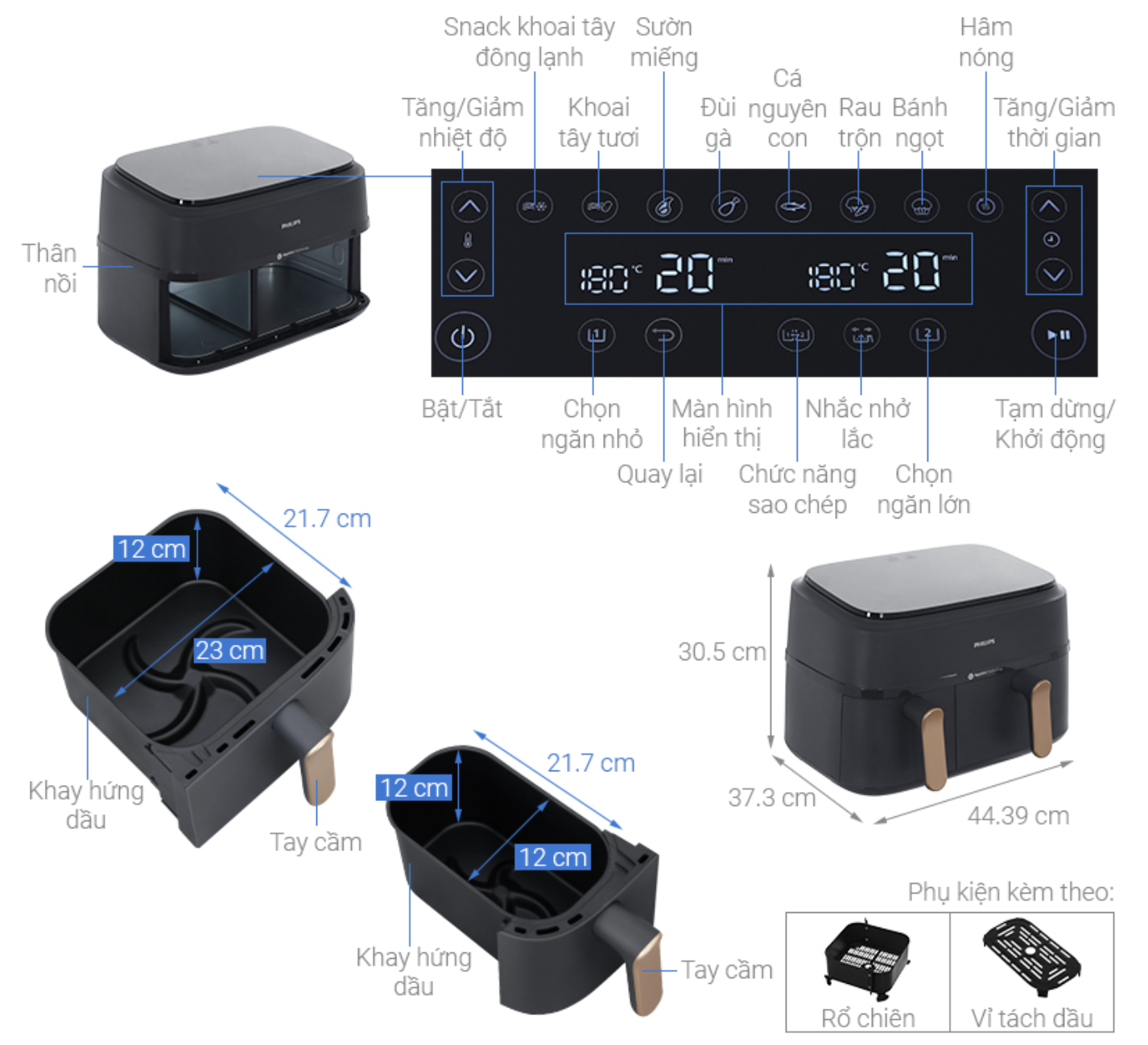 Nồi Chiên Không Dầu Philips NA352/00