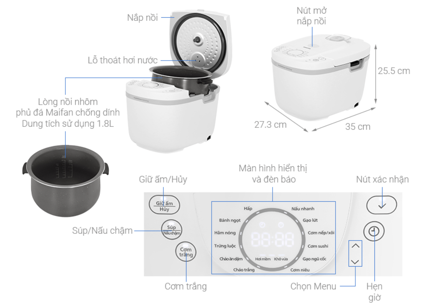 Nồi Cơm Điện Tử Philips HD4717/30