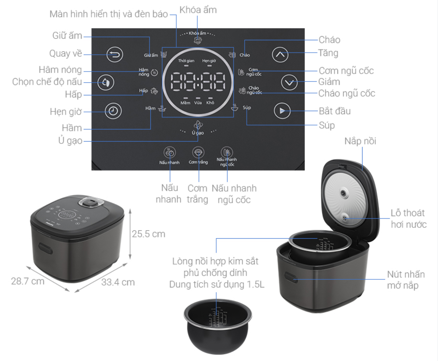 Nồi Cơm Điện Tử Cao Tần Philips HD5210/82