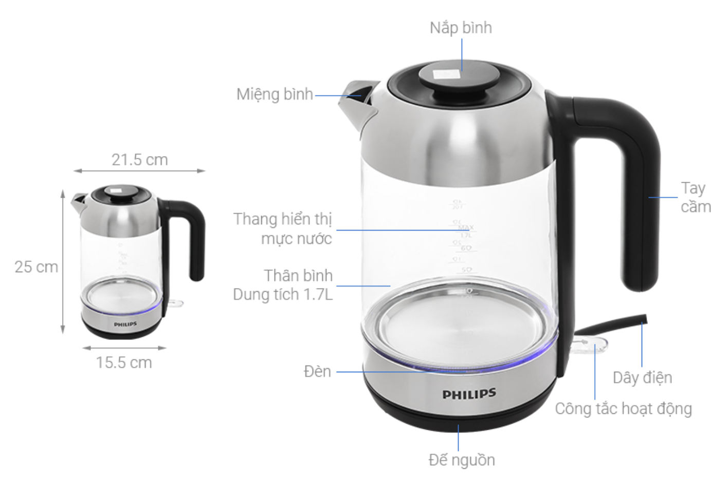 Bình Đun Siêu Tốc Philips HD9339/80