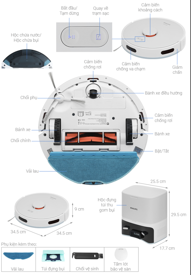 Robot Hút Bụi Lau Nhà Philips XU2100/25 