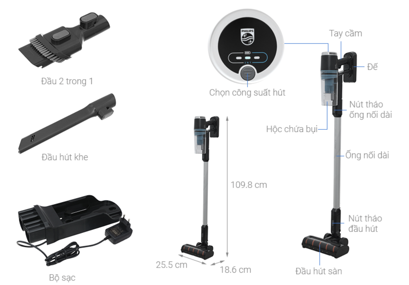 Máy Hút Bụi Lau Nhà Không Dây Philips XC3131/01 