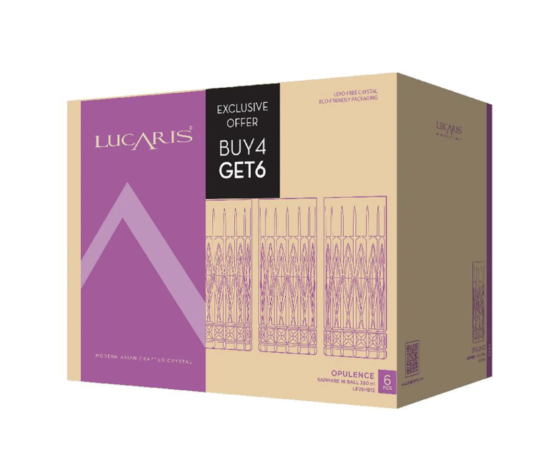 Ly Cocktail Cao Cấp Lucaris Opulence Sapphire Hi Ball LP25HB12 
