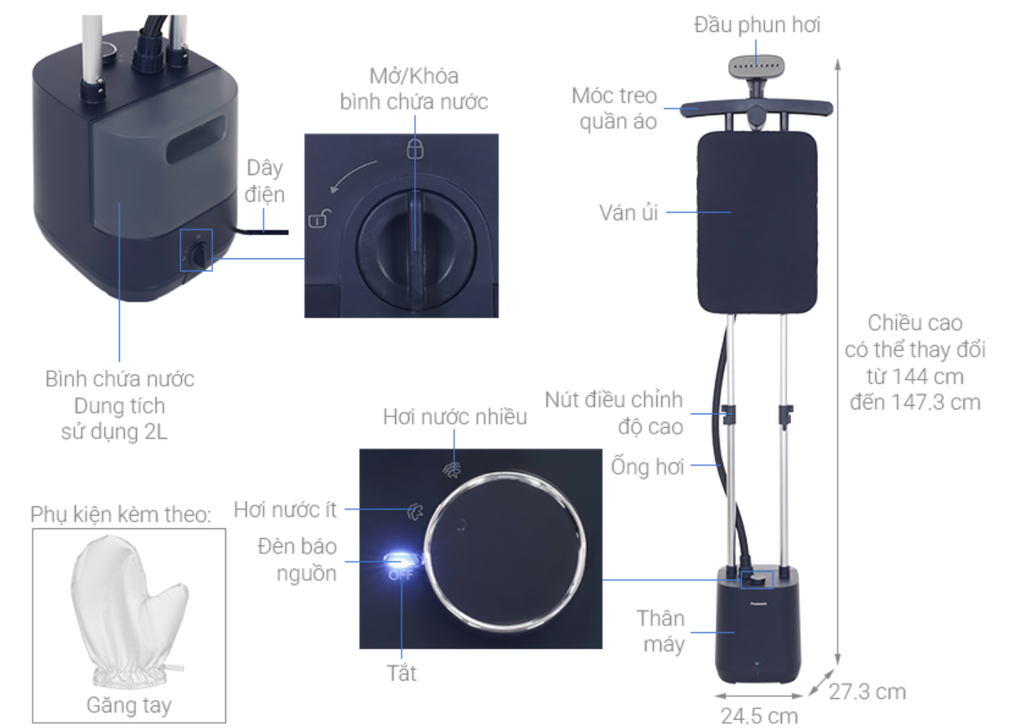 Bàn Ủi Hơi Nước Đứng Panasonic NI-GWG085ARA