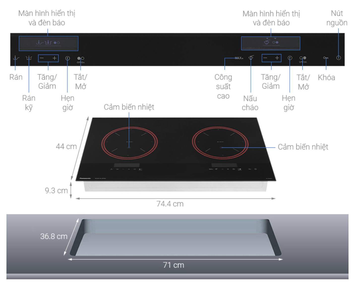 Bếp Từ Đôi Lắp Âm Cao Cấp Panasonic KY-A1W70KRA 