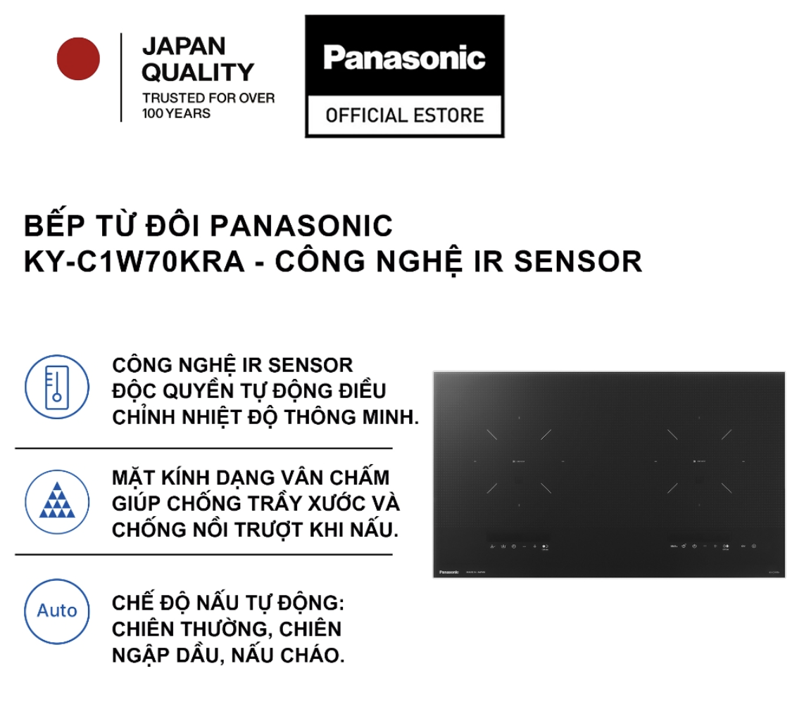 Bếp Từ Đôi Lắp Âm Cao Cấp Panasonic KY-C1W70KRA 