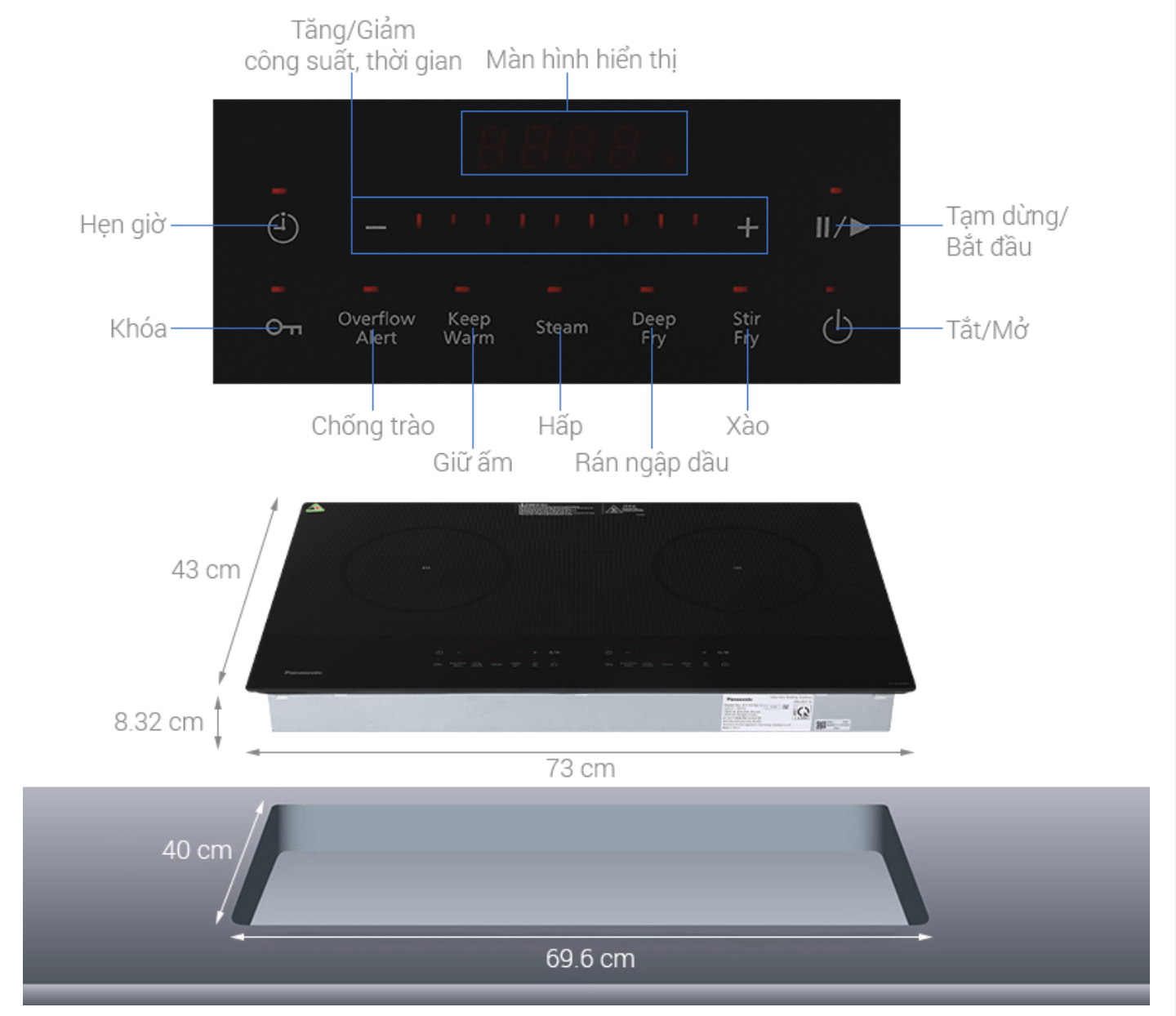 Bếp Từ Đôi Lắp Âm Cao Cấp Panasonic KY-H1WZ70KRA
