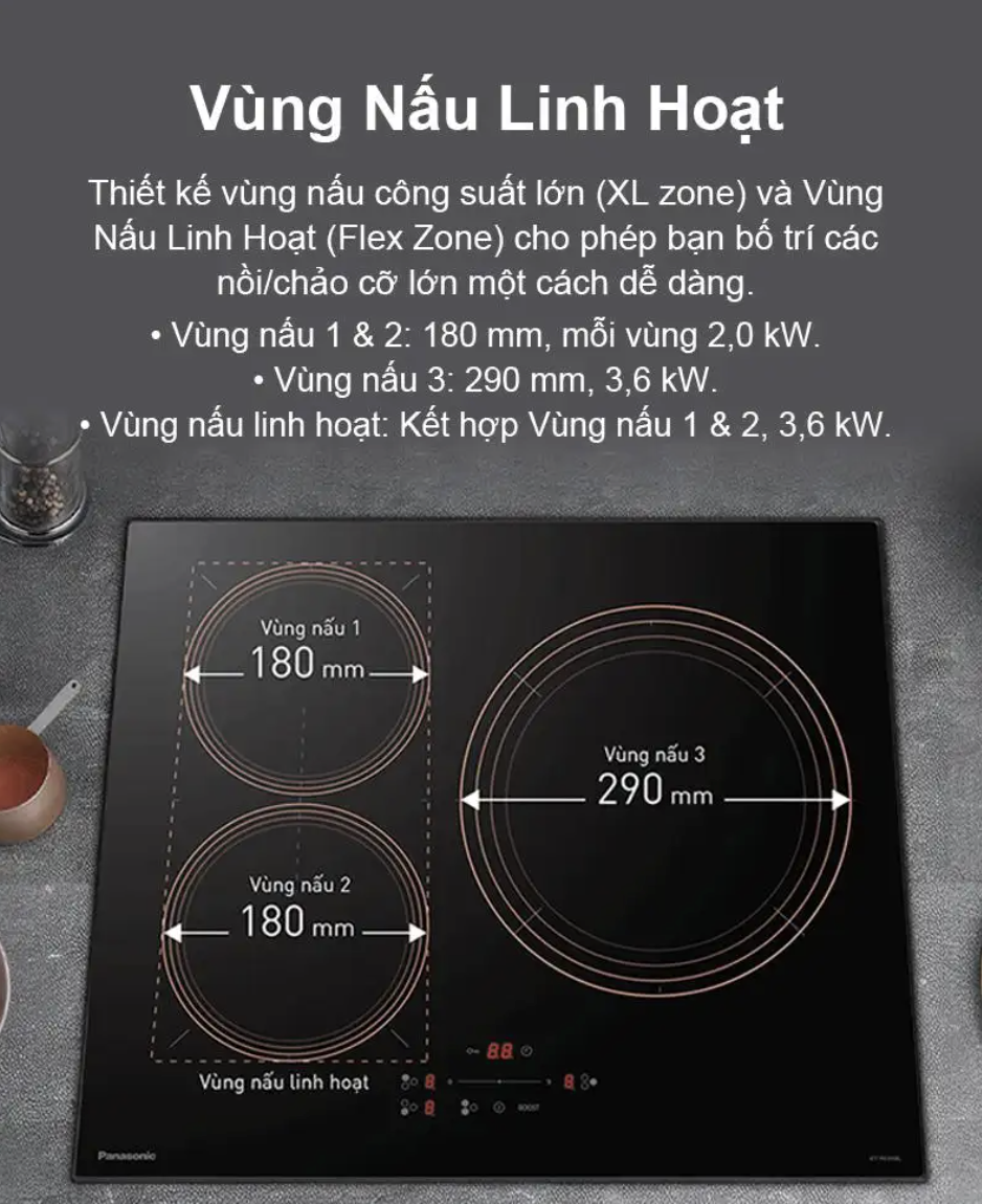 Bếp Từ Âm 3 Vùng Nấu Cao Cấp Panasonic KY-R63ABLYUE