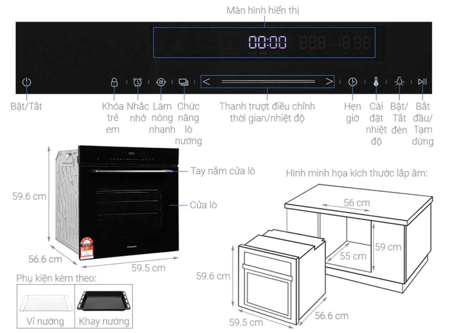Lò Nướng Âm Tủ Cao Cấp Panasonic HL-CX672BYUE