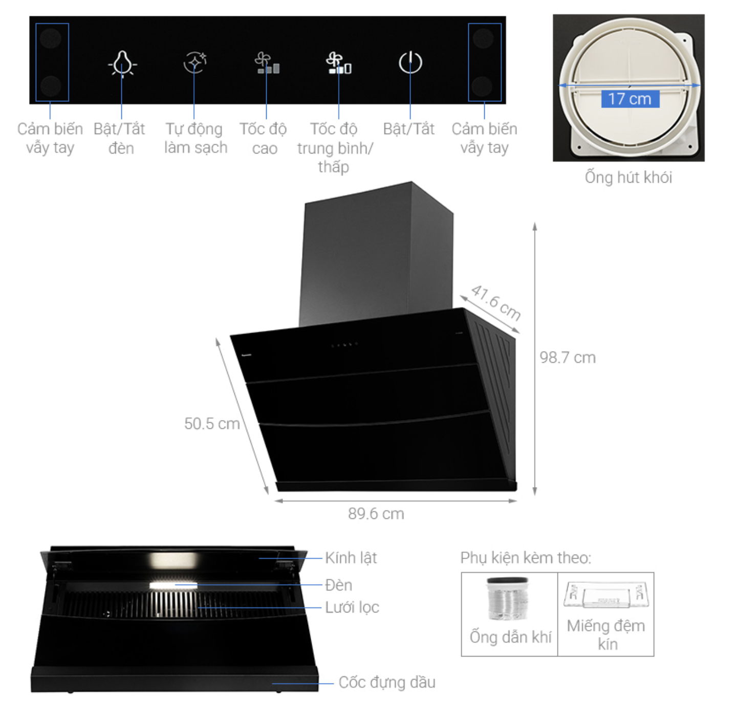 Máy Hút Mùi Kính Vát Cao Cấp Panasonic FV-VX9ABBYUE