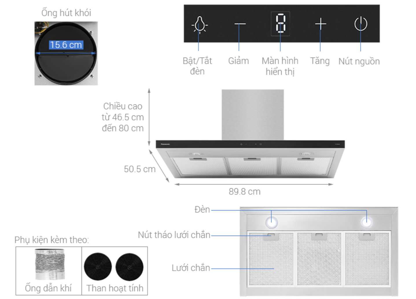 Máy Hút Mùi Áp Tường Chữ T Cao Cấp Panasonic FV-TX9ADSYUE 