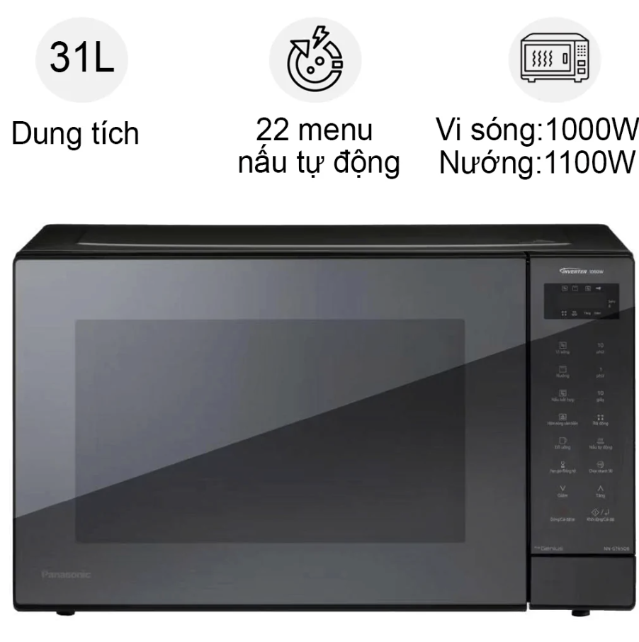 Lò Vi Sóng Inverter Kết Hợp Nướng Cao Cấp Panasonic NN-GT65QBYUE 