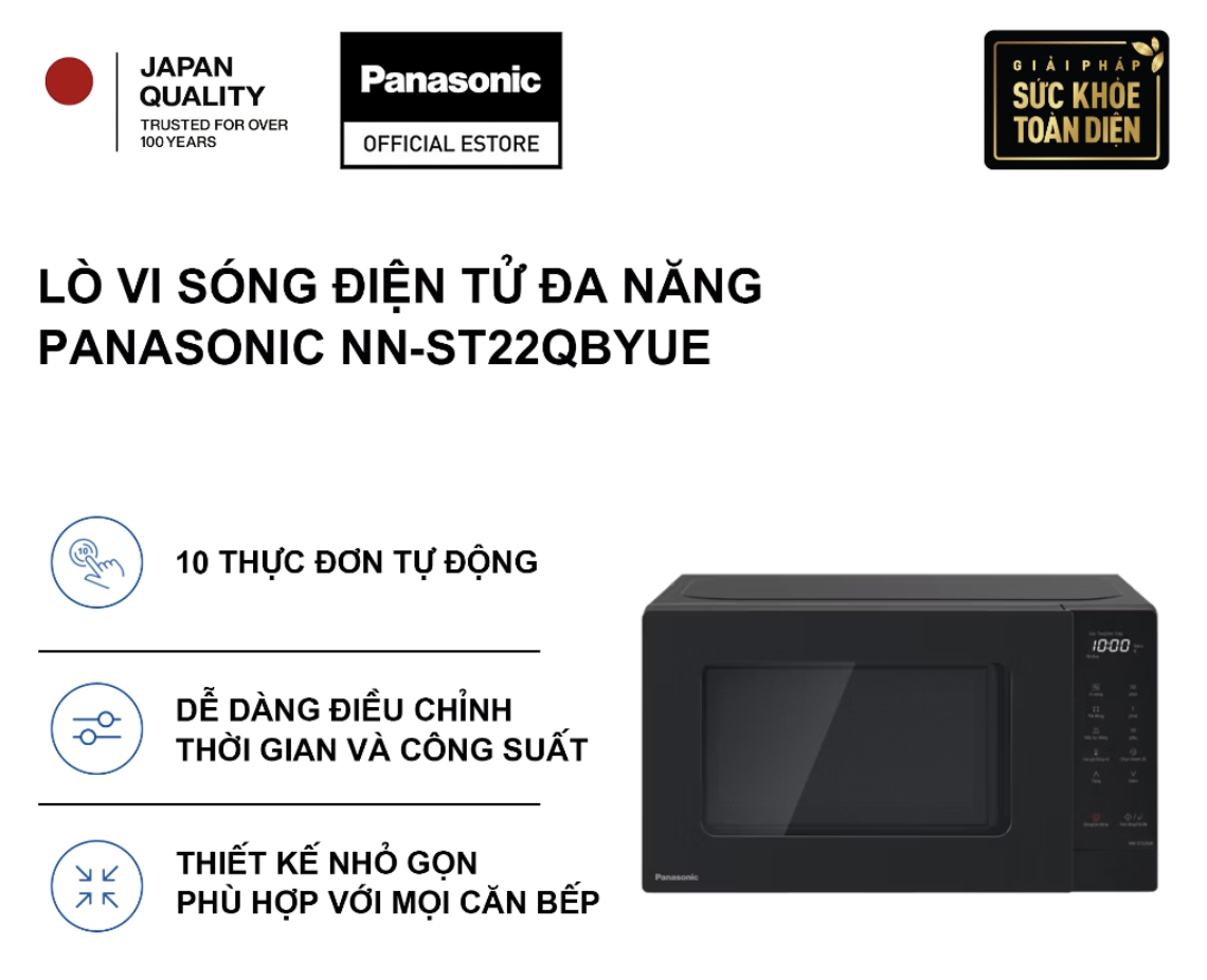 Lò Vi Sóng Điện Tử Panasonic NN-ST22QBYUE