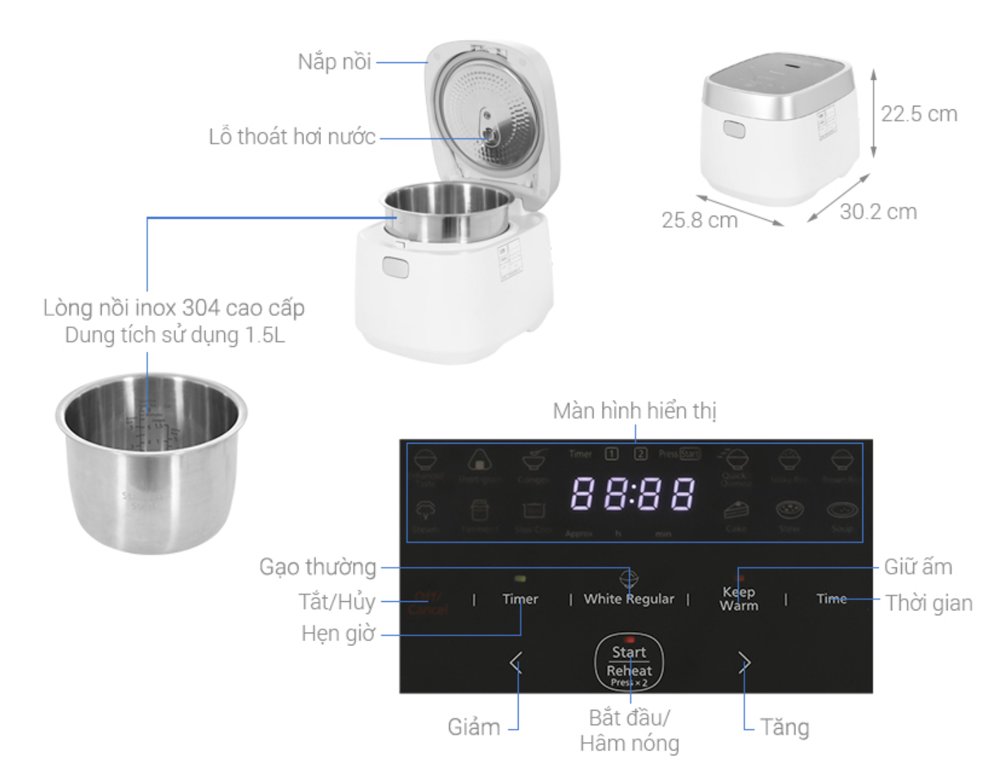 Nồi Cơm Điện Cao Tần Panasonic SR-HNS151WRA 