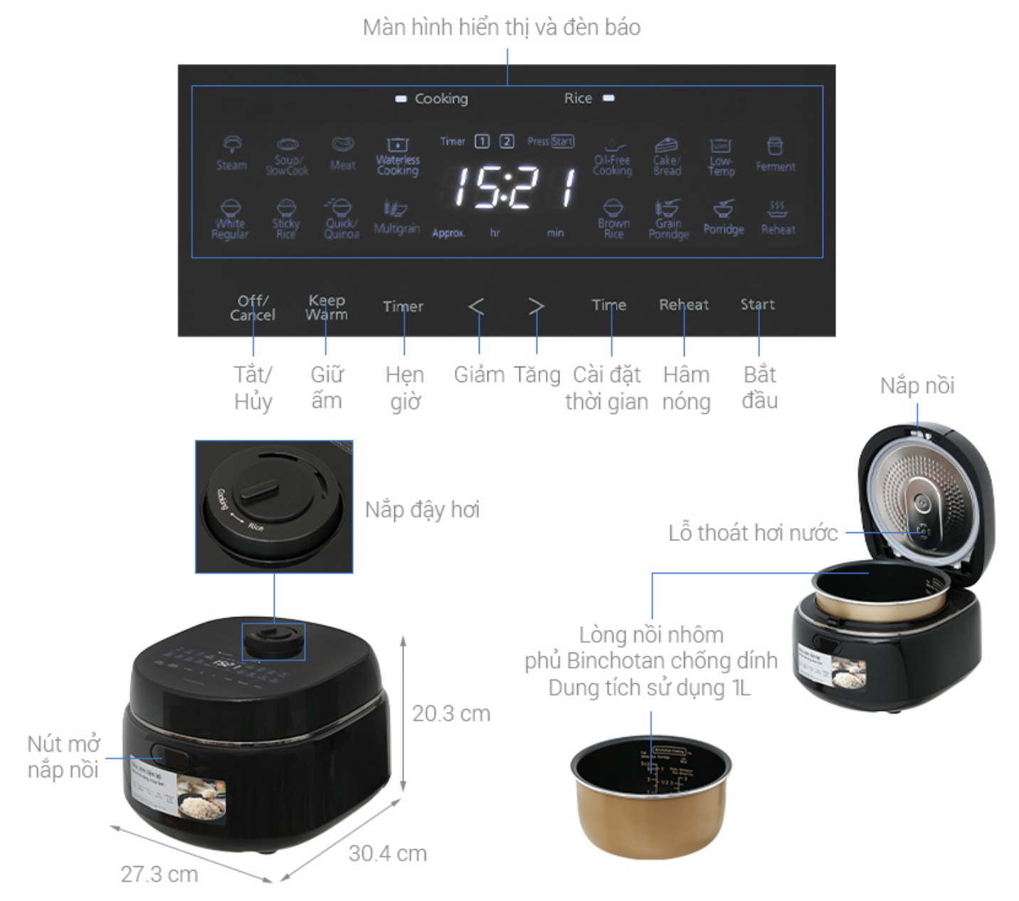 Nồi Cơm Điện Tử Panasonic SR-DM104KRA 