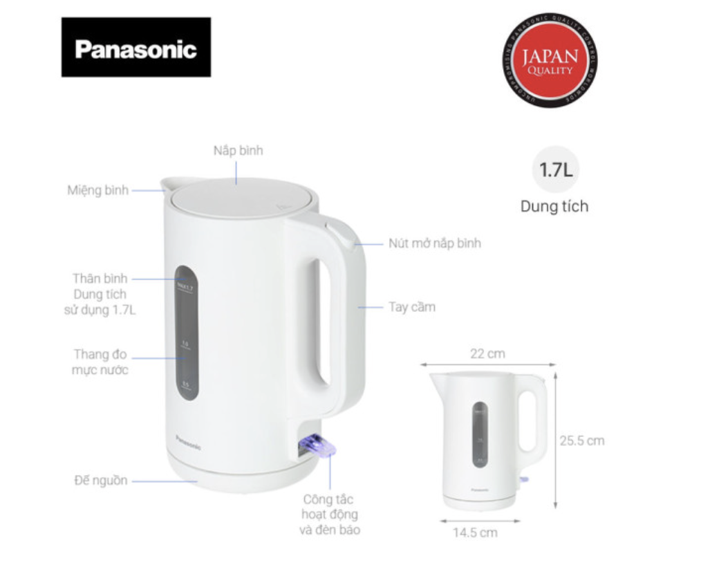Bình Đun Siêu Tốc Panasonic NC-K101WRA