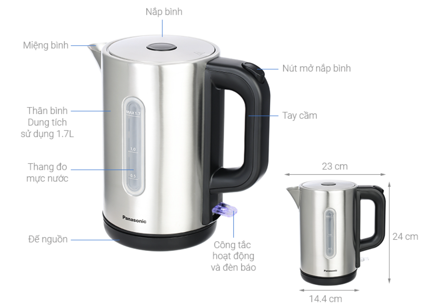 Bình Đun Siêu Tốc Panasonic NC-K301SRA