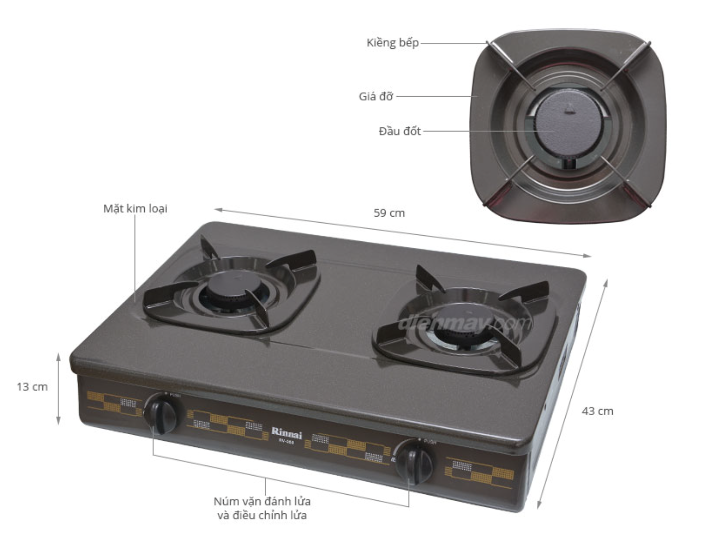 Bếp gas đôi Rinnai RV-260(G)N