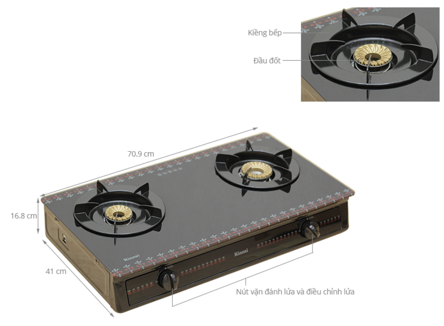 Bếp gas đôi Rinnai RV-3715GL(FB)