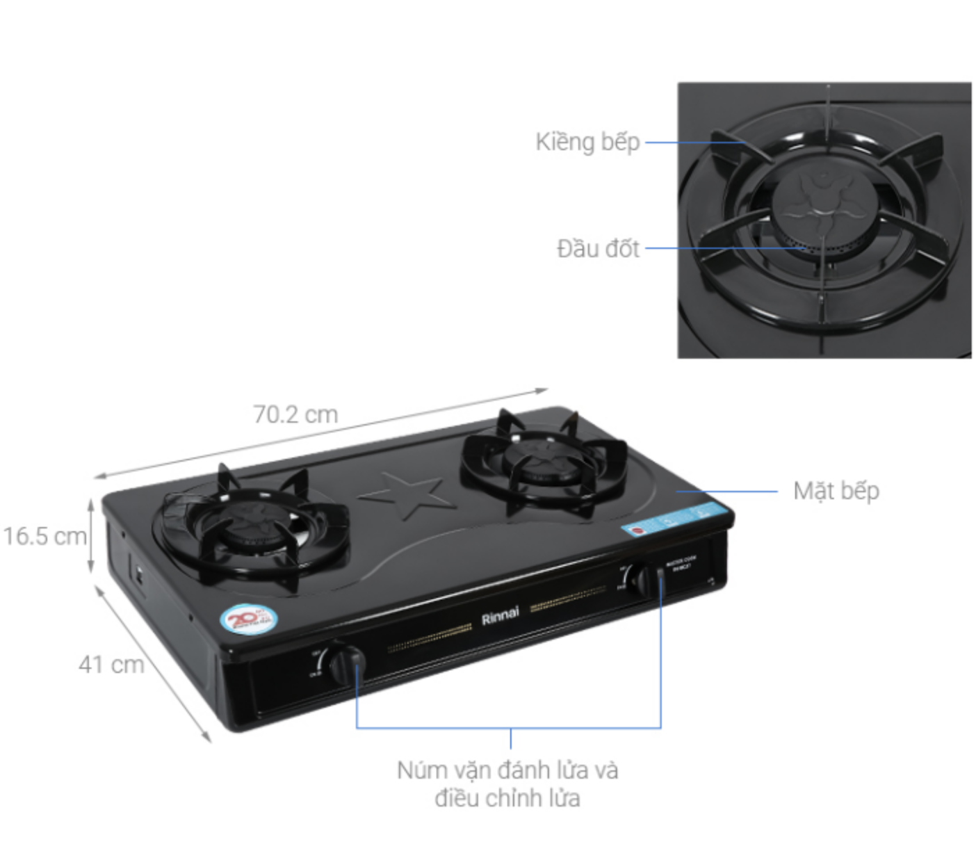 Bếp gas đôi Rinnai
