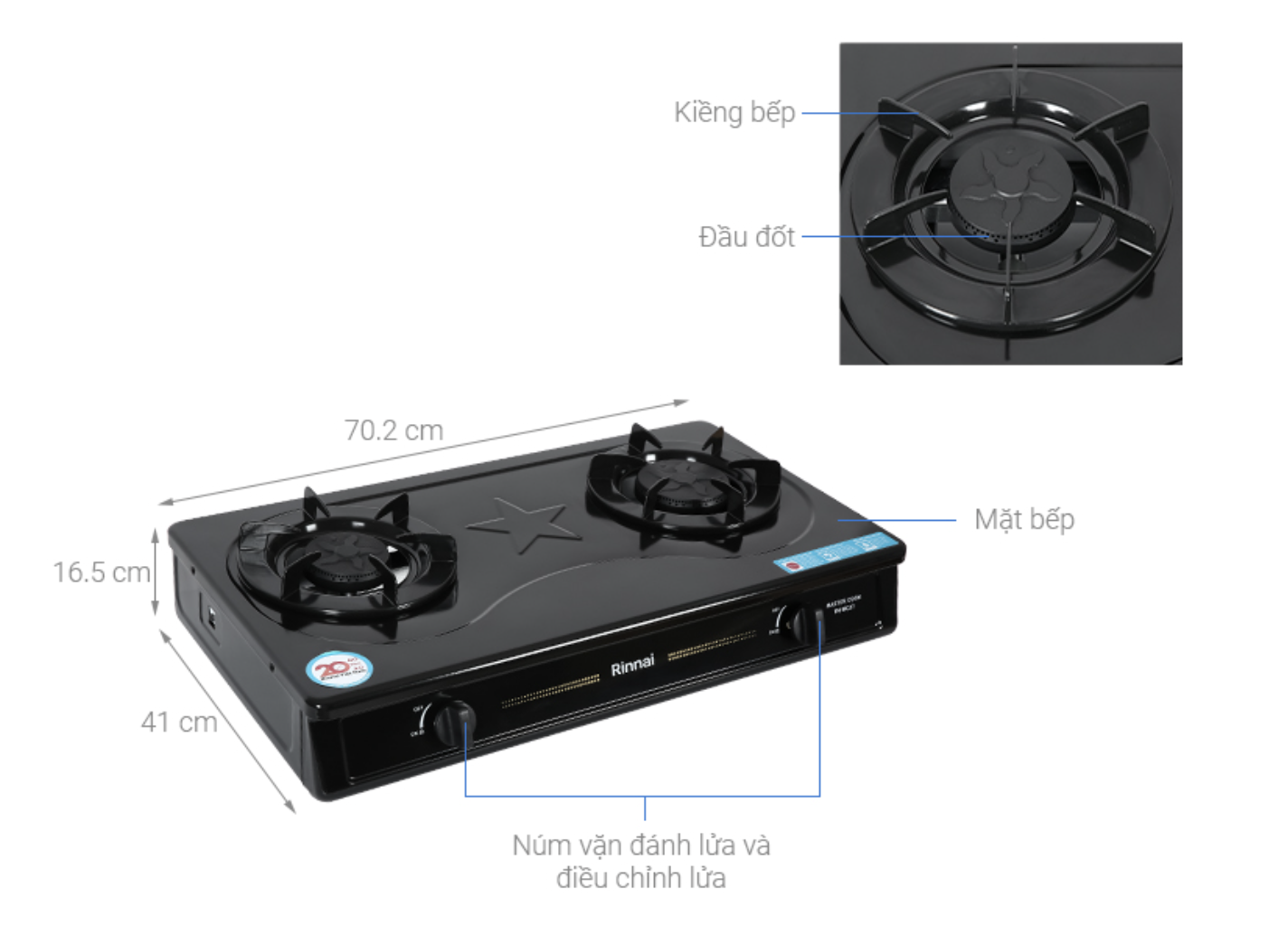 bếp gas đôi Rinnai