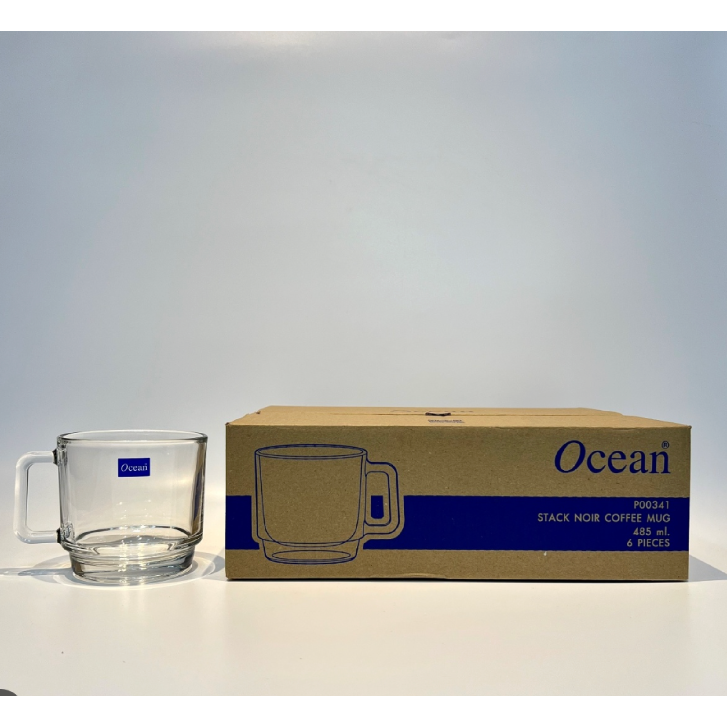 Cốc Thủy Tinh Ocean Stack Noir Coffee Mug P00341
