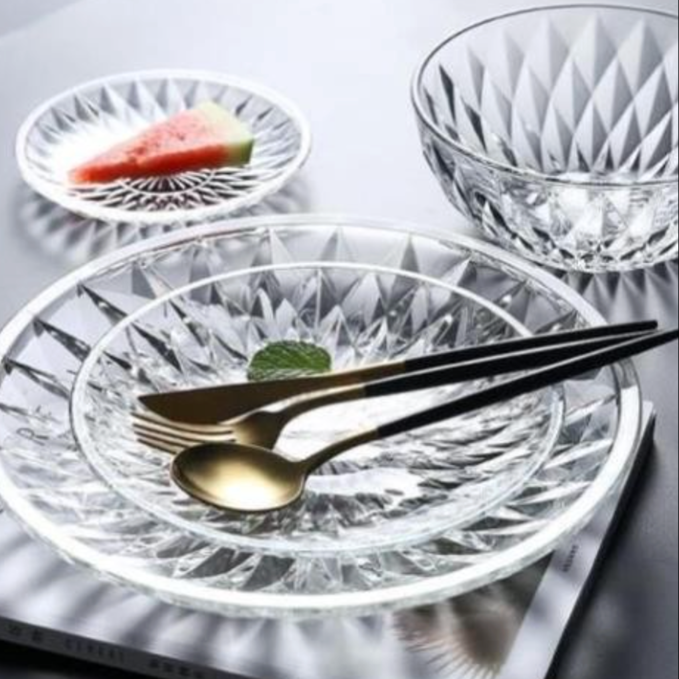 Đĩa Khía Thủy Tinh Ocean Diamond Plate P00102