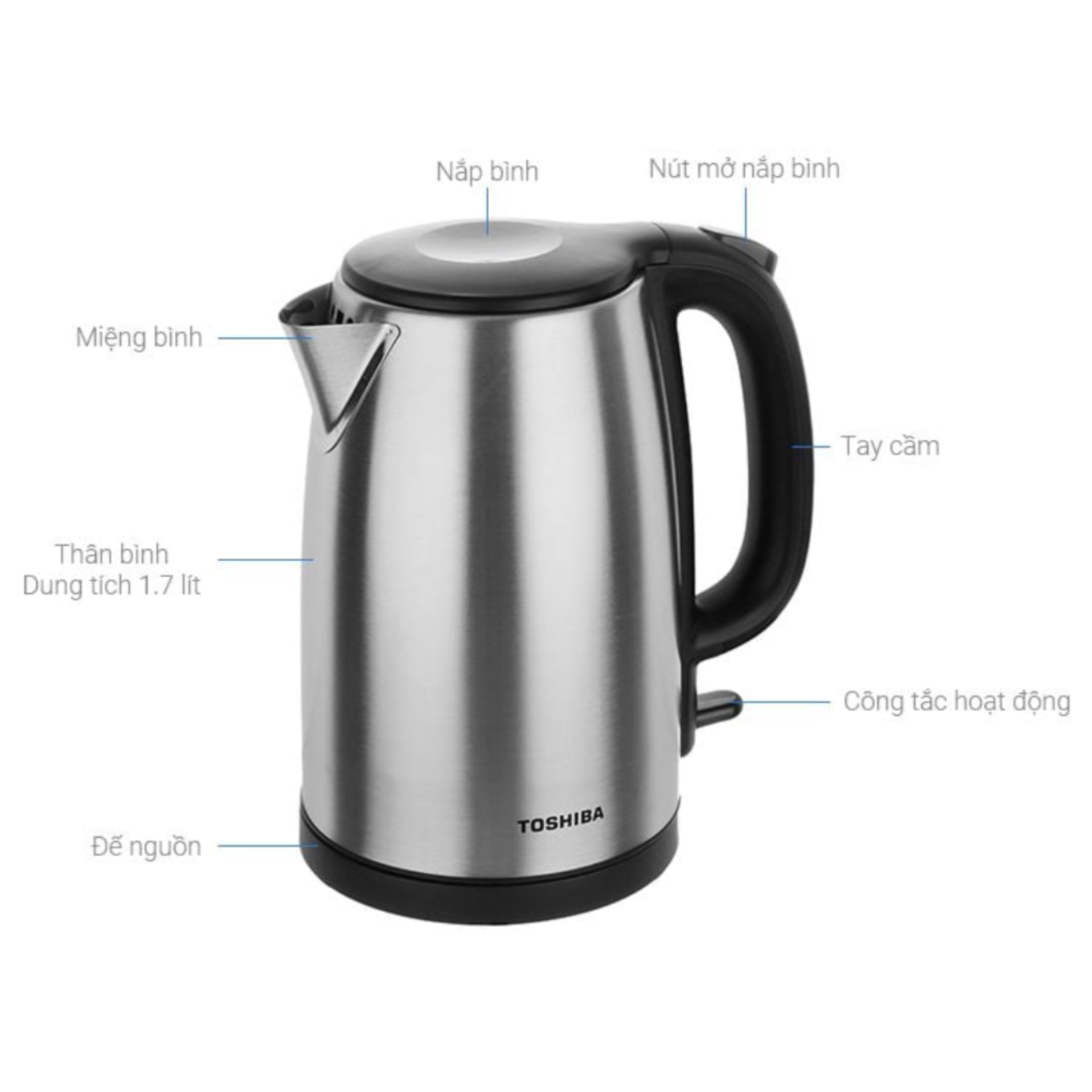 Bình đun siêu tốc Toshiba 1.7 lít KT-17SH2NV